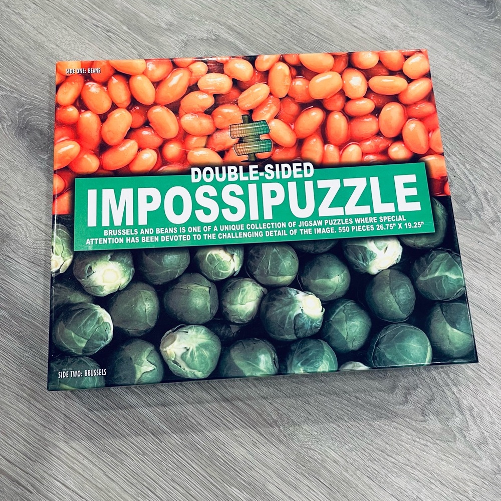 🧩 Impossipuzzle “Brussels and Beans” double-sided 550 piece puzzle 🧩